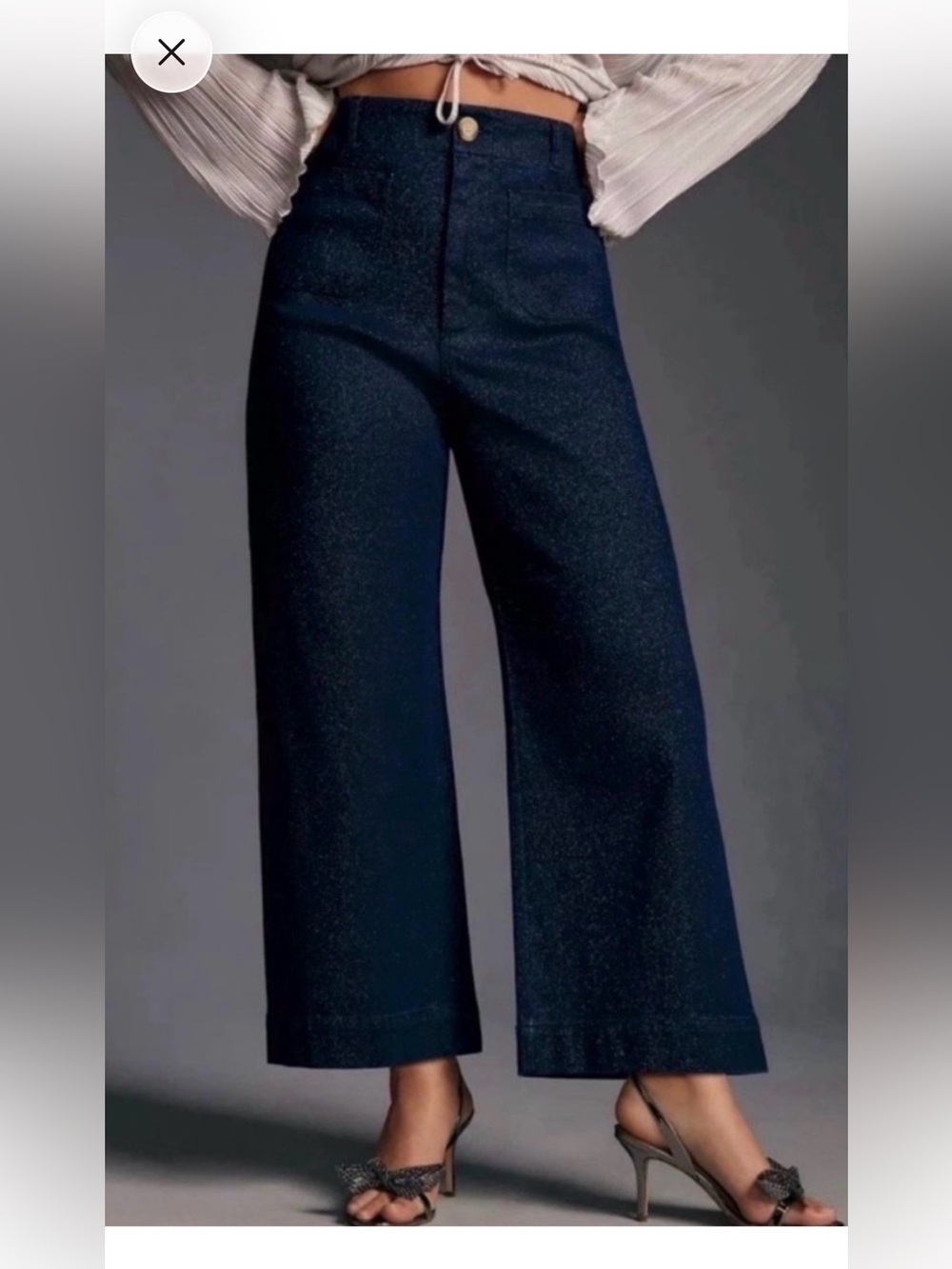 Maeve Women’s Wide-Leg Jeans in Dark Navy Sparkle